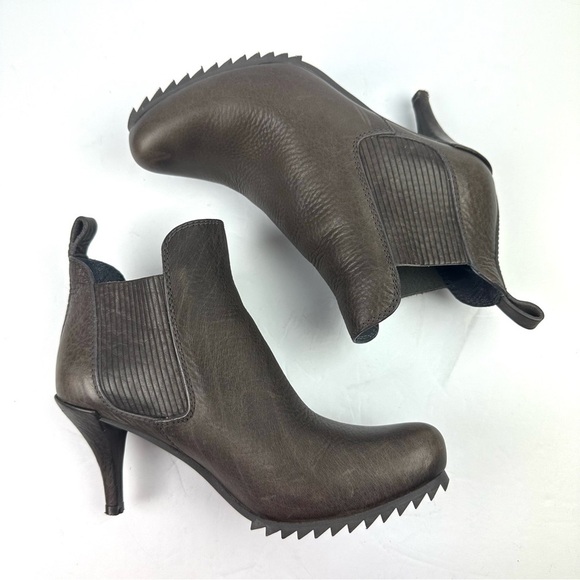 Pedro Garcia Yoad Ankle Boot Heel 37 Brown Leather Slip On Bootie Made In Spain - Picture 1 of 13